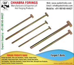 T-Bolts manufacturers, Suppliers, Distributors, Stockist and exporters in India +91-98140-44427 https://www.eyeboltindia.com from CHHABRA FORGINGS