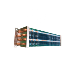 Finned hydrophilic foil evaporator for copper tube condenser for double opening drugs