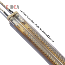 415V 2500W 1100mm Medium Wave Quartz Infrared Emitter Gold Reflector Twin Tube Infrared Heat Emitter
