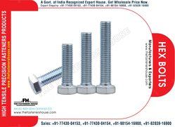 Hex Bolts Manufacturers Exporters Wholesale Suppliers in India Ludhiana Punjab Web: https://www.thefastenershouse.com Mobile: +91-77430-04153, +91-77430-04154