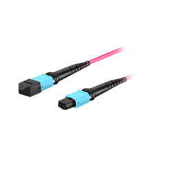Mpo Female Om4 Patch Cord 12f Mpo Female Low Loss OFNP (Plenum) 12 Fiber Mpo Trunk Cable, Om4 Multimode, Pink, Polarity B, For Sr4 100g 400g Transceiver