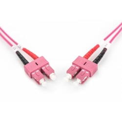 Sc Sc Om4 Mm Dx Ofc Patch Cord, Sc Pc Sc Pc Multimode Om4 Duplex OFNP Plenum 2Mm Pink Color Optical Fiber Premium Quality Patch Cable
