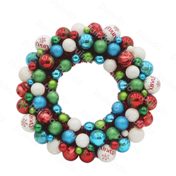Puindo High quality Customized Xmas Ball Wreath Christmas ornament for Festival Party Home Hanging Decorations