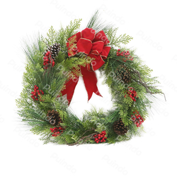 Puindo Artificial Customized Christmas Wreath For Home Door Xmas Hanging Decorations