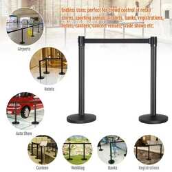 Black Queuing Barrier With Belt Supplier In Uae