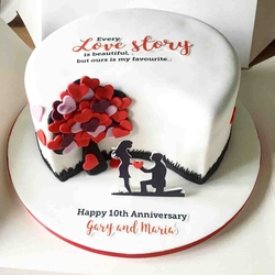 Couple Anniversary Heart Cake from BIRTHDAY CAKES MUUNS