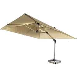 Outdoor Garden Umbrella With Marble Base - Beige