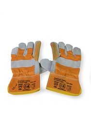 YELLOW LEATHER HAND GLOVES 