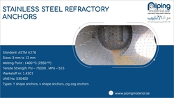 Stainless Steel Refractory Anchors from EXPLORE MIDDLE EAST FZE
