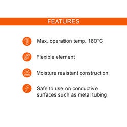 Silicon Flexible Electric Pipe Heating Tape Low 100 Watt Temp 180Â°C, Volt 230 Size 25mm x 600mm