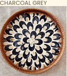 MOTHER OF PEARL RATTAN TRAY(CHARCOAL GREY) SUPPLIER IN ABUDHABI