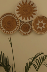 SEAGRASS WALL DECOR SET OF 4 PIECES(BROWN AND WHITE)  SUPPLIER IN ABUDHABI