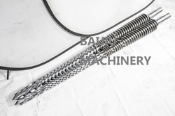 80/156 conical twin screw barrel for PVC sheet, PVC wood plastic foam board from BAIJIU MACHINERY EQUIPMENT CO., LTD