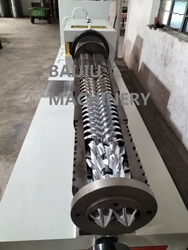 80/156 conical twin screw barrel for PVC sheet, PVC wood plastic foam board