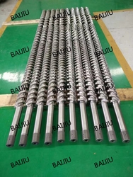 112mm SKD61 Parallel Twin Screw Barrel for WPC Sheet Extruder/for PVC Pipe/Profile Extruder from BAIJIU MACHINERY EQUIPMENT CO., LTD