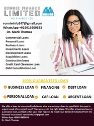 Business Funding Opportunity from RONNIE FINANCE COMPANY LTD