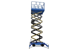 Enhance your lifting capabilities with the Semi-Electric Scissor Lift SBE900, available at Morgan Arabia Trading Co. Featuring a load capacity of 500 kg and a lifting height range of 1,665 to 9,000 mm, equipped with SolidHub technology for superior pe