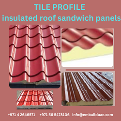 Tile look / Tile effect roof sandwich panels Dubai/ UAE/ Oman/ Qatar/ Saudi Arabia/ Kuwait