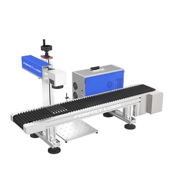 PEDB-460 20w Fiber laser engraver with desktop conveyor for gift pen logo marking