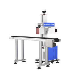 PEDB-460S Floor type 20w Fiber laser engraver with conveyor for gift pen logo marking from PERFECT LASER (WUHAN) CO., LTD