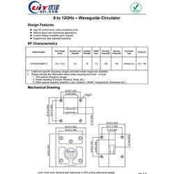 WR90 X Band 8.0 to 12.0GHz RF Waveguide Circulators