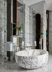 Custom Made Luxury Natural Hermes Grey Marble Stone Freestanding Bathroom Bathtub for Hotel Villa Bathroom Tub Use