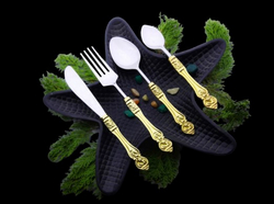 CUTLERY GOLD PATTERN CUTLERY SET