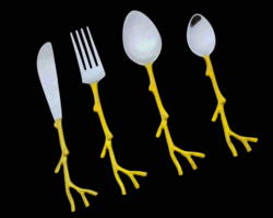 CUTLERY Wood Pattern  Cutlery Set 
