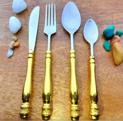 CUTLERY - GOLDEN EMBROIDED CUTLERY SET