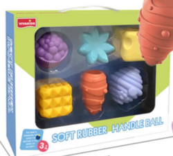 Soft rubber handle ball