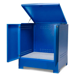 4 Drum Hazmat Storage Locker, Blue