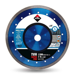 Rubi 31936 TVH-200-SUPERPRO 8 In. Continuous Diamond Saw Blade (200mm) - for Granite, Rustic Tiles, Clinker, Quartzite, Porcelain Tiles and Slate Cutting from ADEX INTL