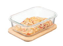 Nikko rectangle glass food storage with bamboo lid from SKANDA INTERNATIONAL FZ LLE