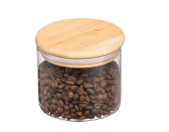 Nikko round glass canister with bamboo lid from SKANDA INTERNATIONAL FZ LLE
