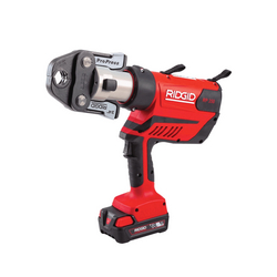 Ridgid 67053 RP 350 - 18V Pipe Pressing Tool with 2.5 Ah Li-Ion Batteries, 7-Pieces ProPress Jaws (1/2 - 2 In) from ADEX INTL