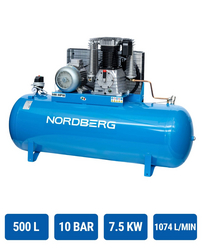 Piston compressor 500l, 1074 l/min, 38 CFM, 3 Phase NORDBERG NC500/1100-10
