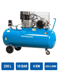 Piston compressor 200l, 10 bar, 653l/min, 3 Phase NORDBERG NC200/650
