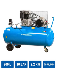 Piston compressor 200l, 295l/min, 1 Phase NORDBERG NC200/295A
