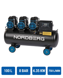 Oil-free air compressor 380V, rev. 100l, 750 l/min, 26.5 CFM NORDBERG NCEO100/750