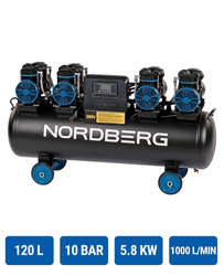 Oil-free air compressor 380V, rev. 120l, 1000 l/min, 35.3 CFM NORDBERG NCEO120/1000