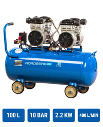Oil-free compressor 220V, rev. 100l, 400 l/min, 14.1 CFM NORDBERG NCEO100/400