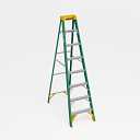 Werner 8ft (12FT 3IN MAX SAFE REACH HEIGHT) type II 225 lb Load capacity durable fiberglass step ladder