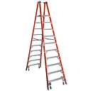 16ft Reach Height Fiberglass Platform Ladder w/Casters 10ft Type IA PT7410-4C