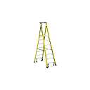 13ft Reach Height Fiberglass Podium Ladder w/Casters 7ft Type IAA PD7307-4C