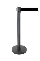 Black Queue Control Pole – Heavy Duty Stainless Steel Base | Supplier in Abu Dhabi, Dubai, UAE