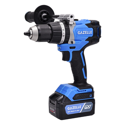 Gazelle GC2030 20V Cordless Hammer Drill, 13mm, 120Nm, 2-Speed, Brushless Motor, includes 2 x 5.0Ah Li-Ion Batteries and Auxiliary Handle