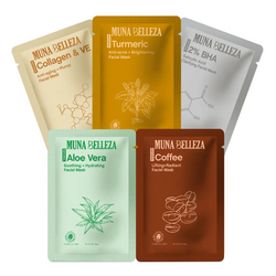 Triple Power Glow & Korean Face Mask Sheets (5 Pack) from MUNA BELLEZA | UAE