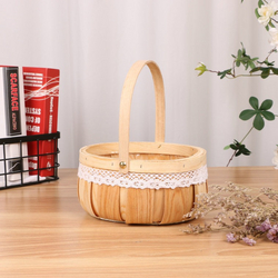 Handmade straw basket hand-to-hand basket simulated flower basket home storage basket