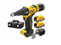 DCF414E2GT-GB 18V Brushless Riveter (4.8mm–6.4mm) with 2 x 1.7Ah Power Stack Batteries
