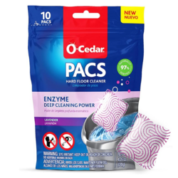 O-Cedar PACS Hard Floor Cleaner, Lavender Scent 10 Count (1-Pack) | Made with Naturally-Derived Ingredients | Safe to Use on All Hard Floors | Perfect for Mop Buckets from SKANDA INTERNATIONAL FZ LLE